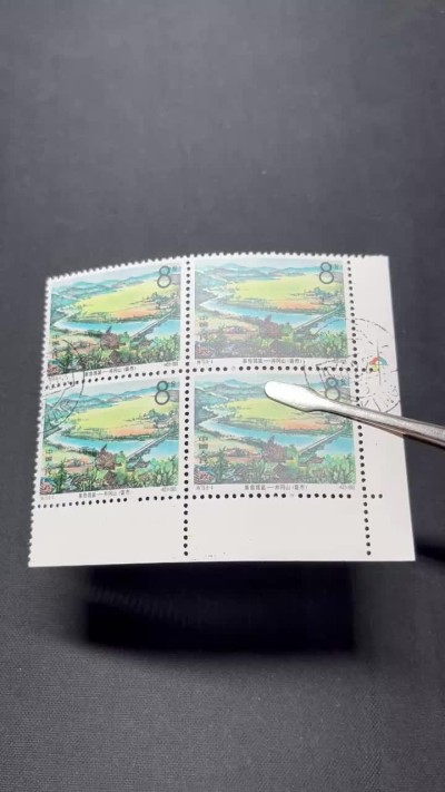 洪涛臻品 精选邮票限时拍卖第七十期 特73井冈山盖销  8-4  4方连 色标一组，三俗稀缺👍版撕全品👍✦完美品相✦解放初的经典票，整版撕开，面艳胶白，票挺洁净，齿孔完美，收藏评级两相宜，且有高附加值边纸。老纪特的版票资源十分稀缺难寻，机会来临时必须抓住。《ASG评级处于初级阶段，趁便宜囤精品版撕票，后市不可估量》