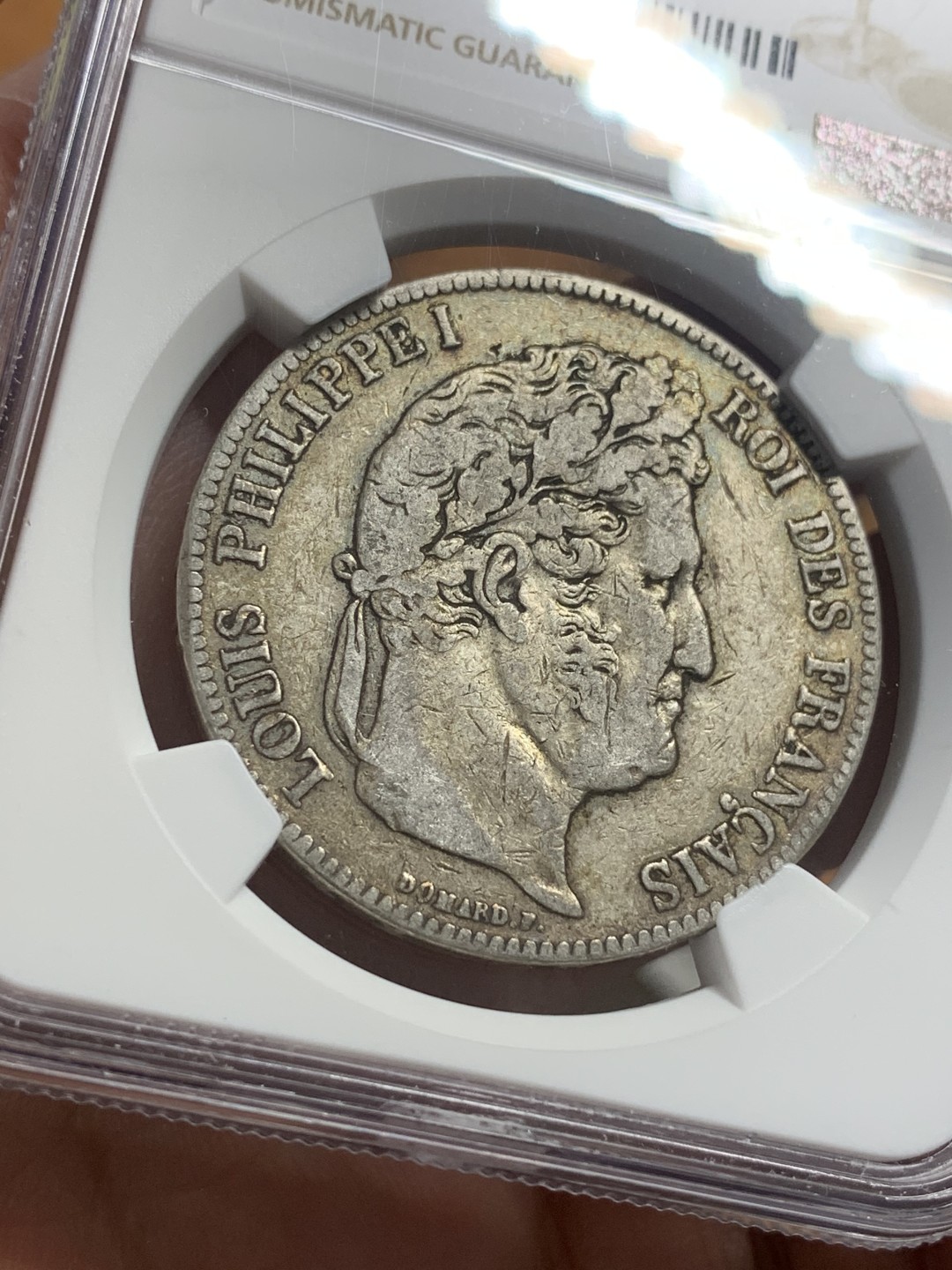 《竞宝斋》第112场-周日，周一 ，2场连拍（全场包邮） NGC-XF40 法国1839年 菲利普一世5法郎大银币