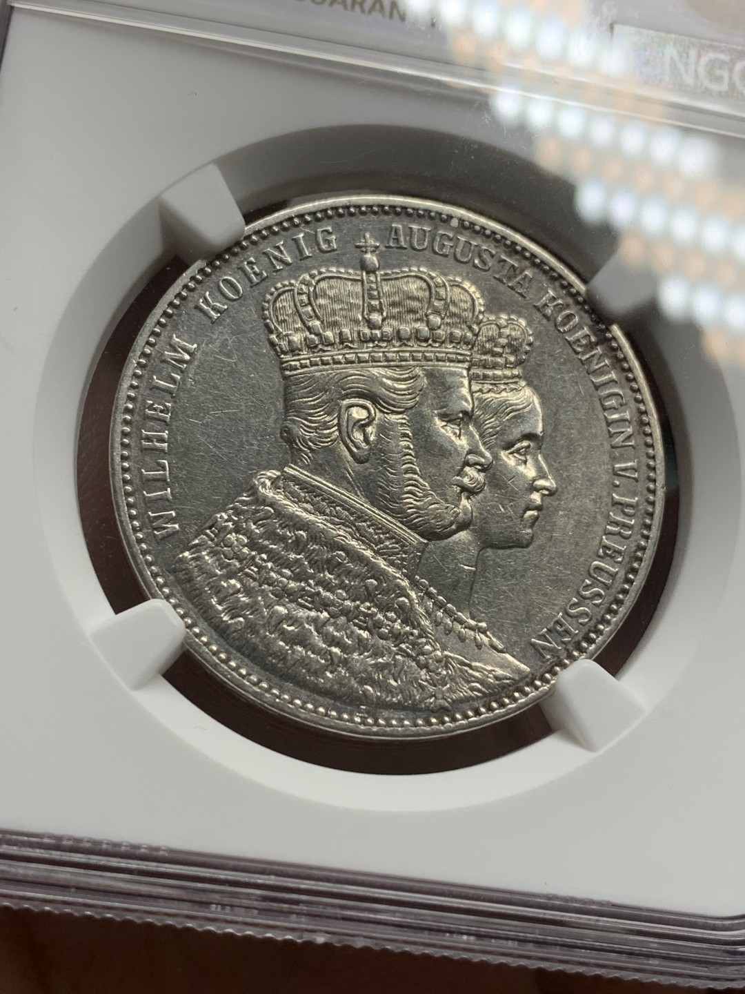 《竞宝斋》第112场-周日，周一 ，2场连拍（全场包邮） NGC-AUD  德国  1861  1泰勒  毛衣泰勒银币