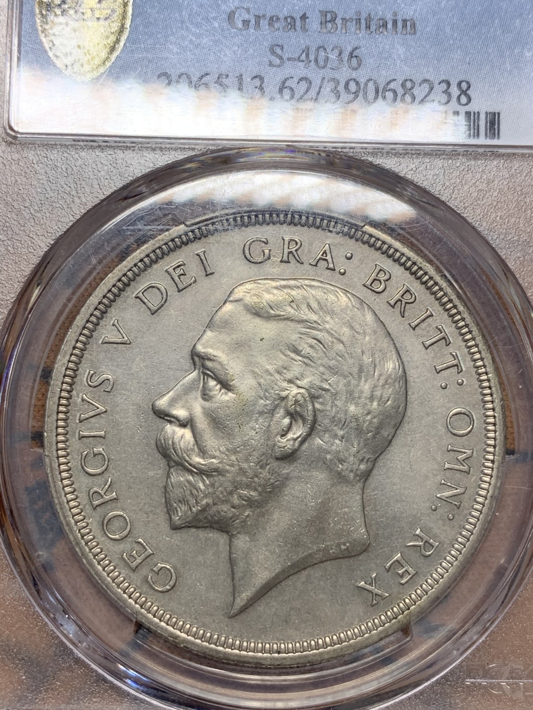 《竞宝斋》第112场-周日，周一 ，2场连拍（全场包邮） PCGS-MS62英国1932年乔五花冠克朗 R级珍惜度 资料显示发行量2395枚 2021同分外拍已接近八千人民币  少见年份