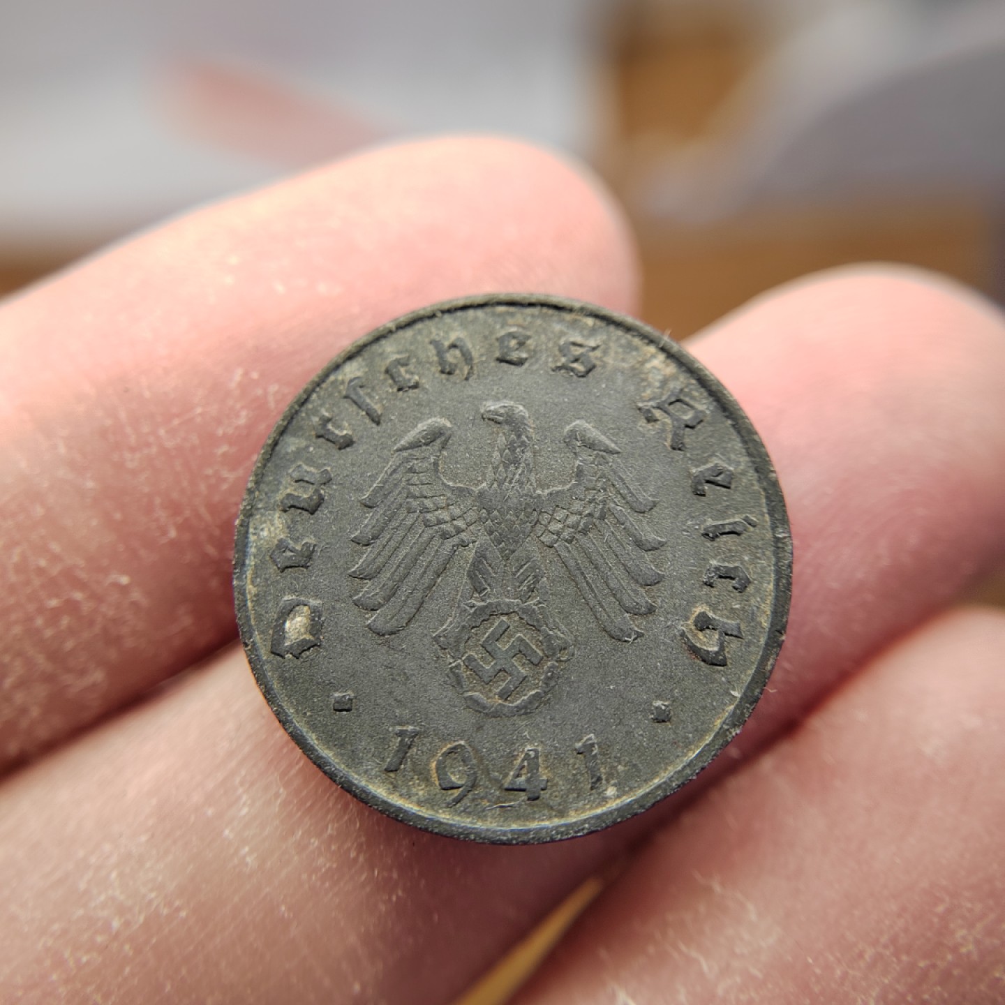 王之爱好～外国钱币 1941年，10芬尼，德国锌币