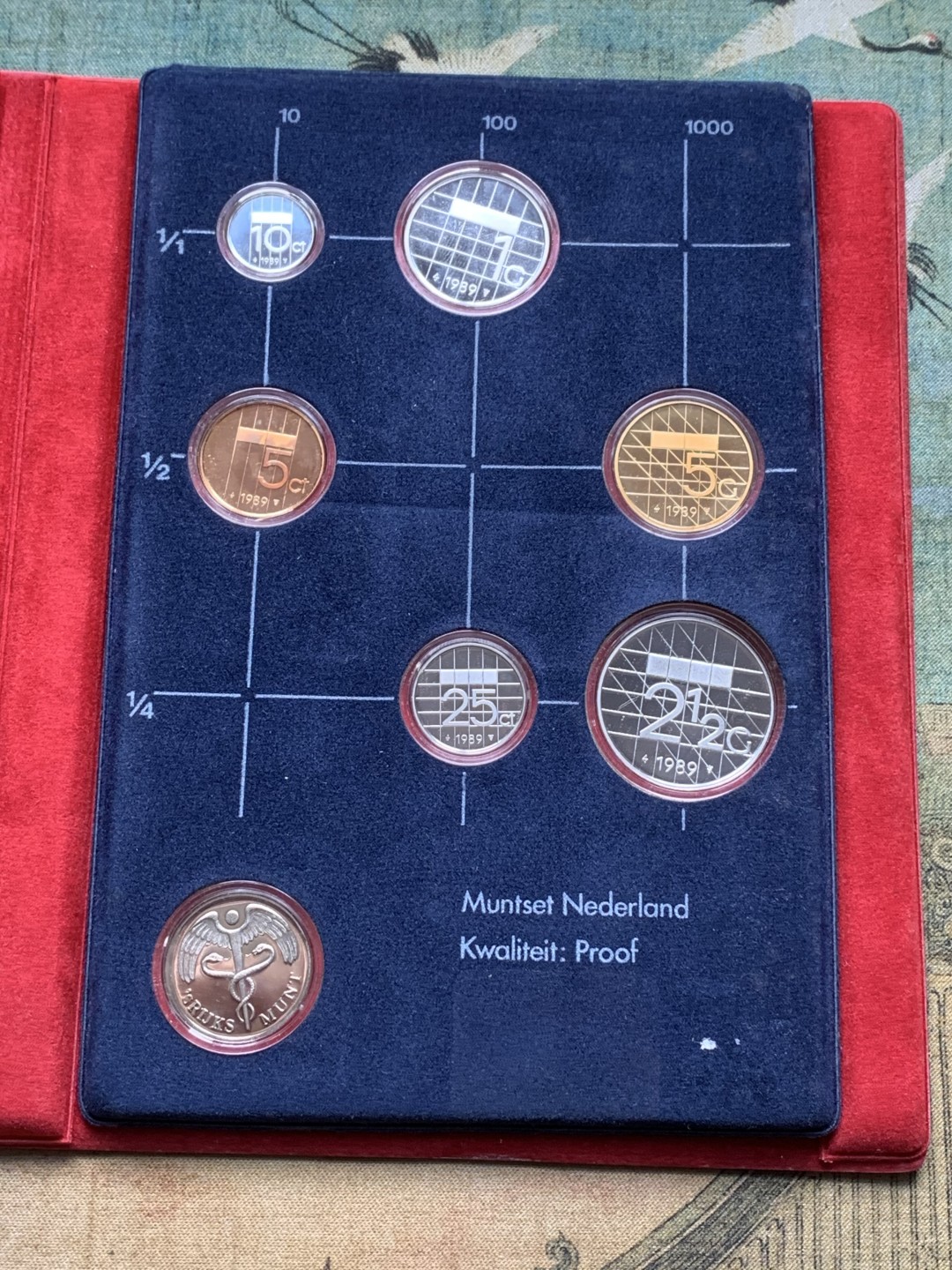 《竞宝斋》第112场-周日，周一 ，2场连拍（全场包邮） 荷兰1989年清年份官方原封精制套币全套BU清年份，包装证书齐全稀见！克劳斯编号KM#PS32