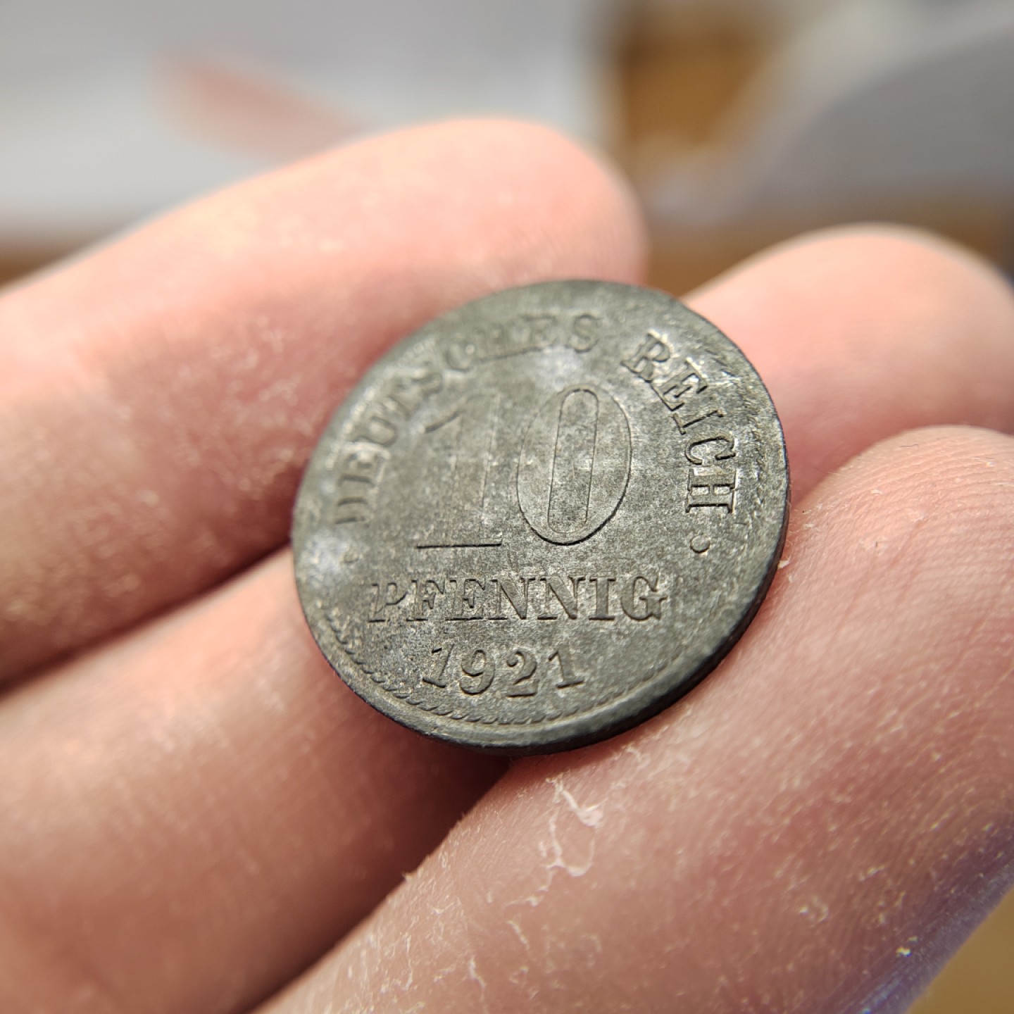 王之爱好～外国钱币 1921年，10芬尼，德国锌币