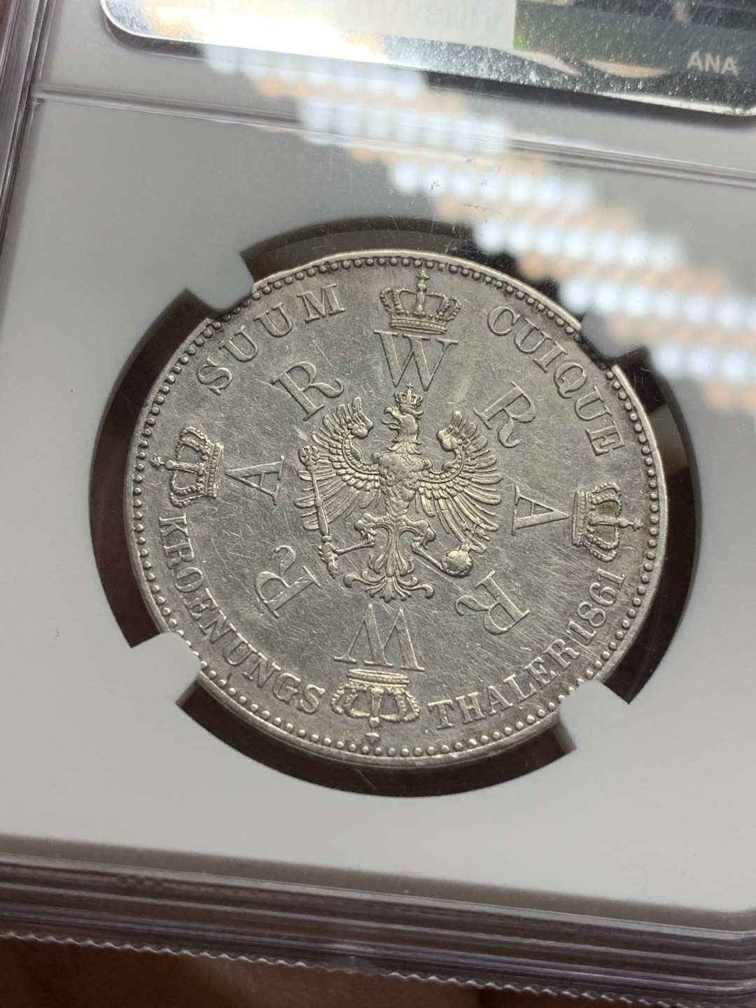 《竞宝斋》第112场-周日，周一 ，2场连拍（全场包邮） NGC-AUD  德国  1861  1泰勒  毛衣泰勒银币