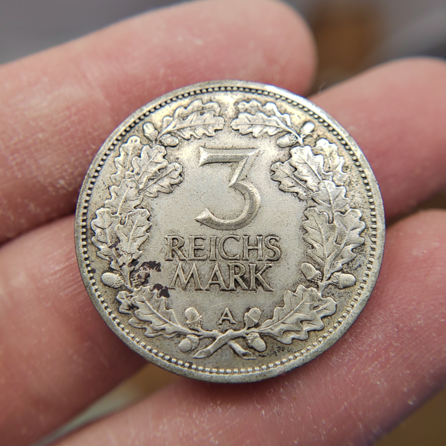 王之爱好～外国钱币 1925年，3马克，德国魏玛银币