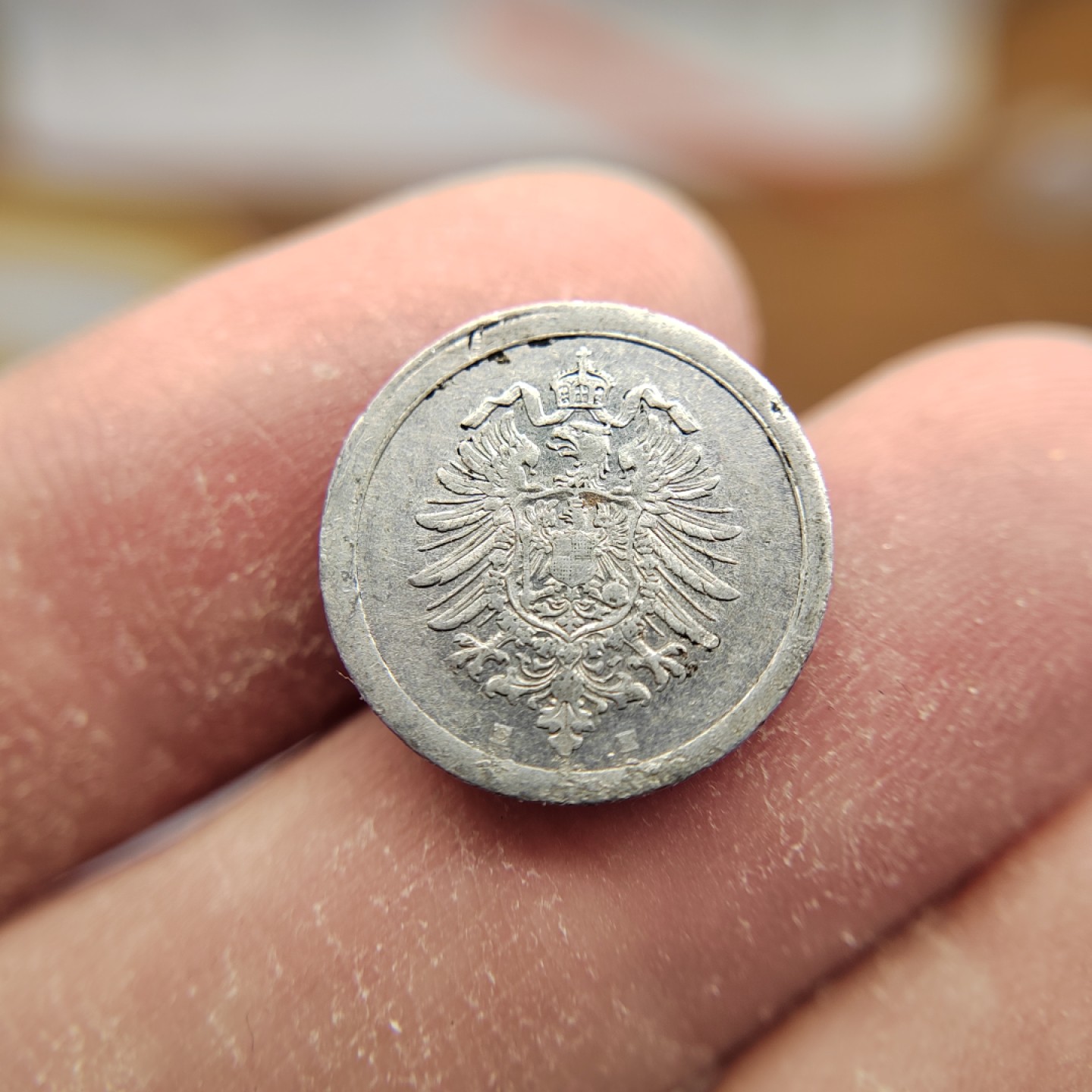 王之爱好～外国钱币 1917年，1芬尼，德国铝币