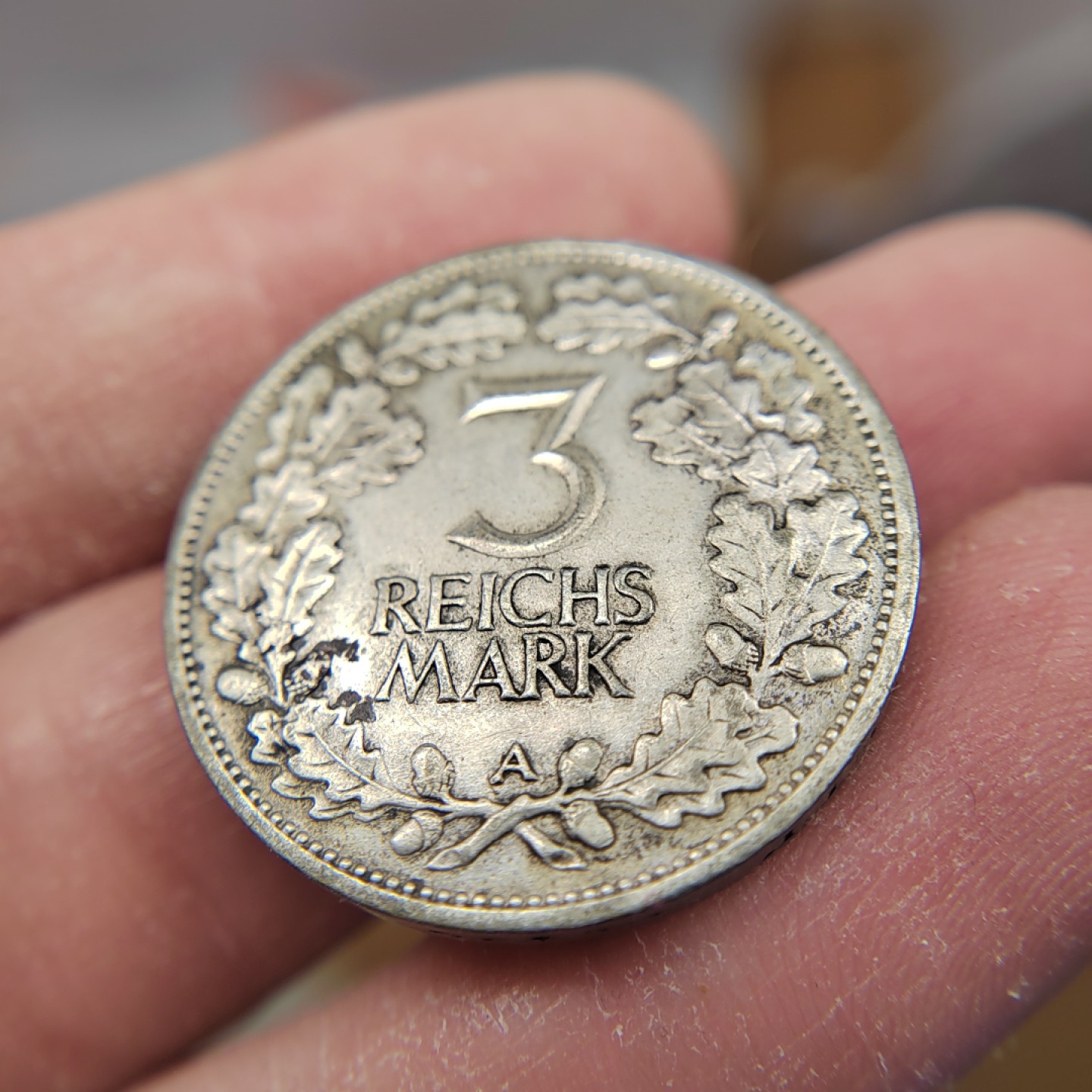 王之爱好～外国钱币 1925年，3马克，德国魏玛银币