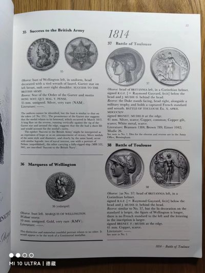 【德藏】世界币章目录书籍专场拍卖 英国威林顿公爵纪念章图录