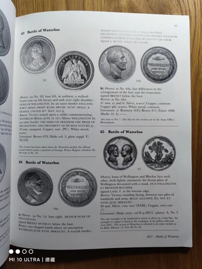【德藏】世界币章目录书籍专场拍卖 英国威林顿公爵纪念章图录