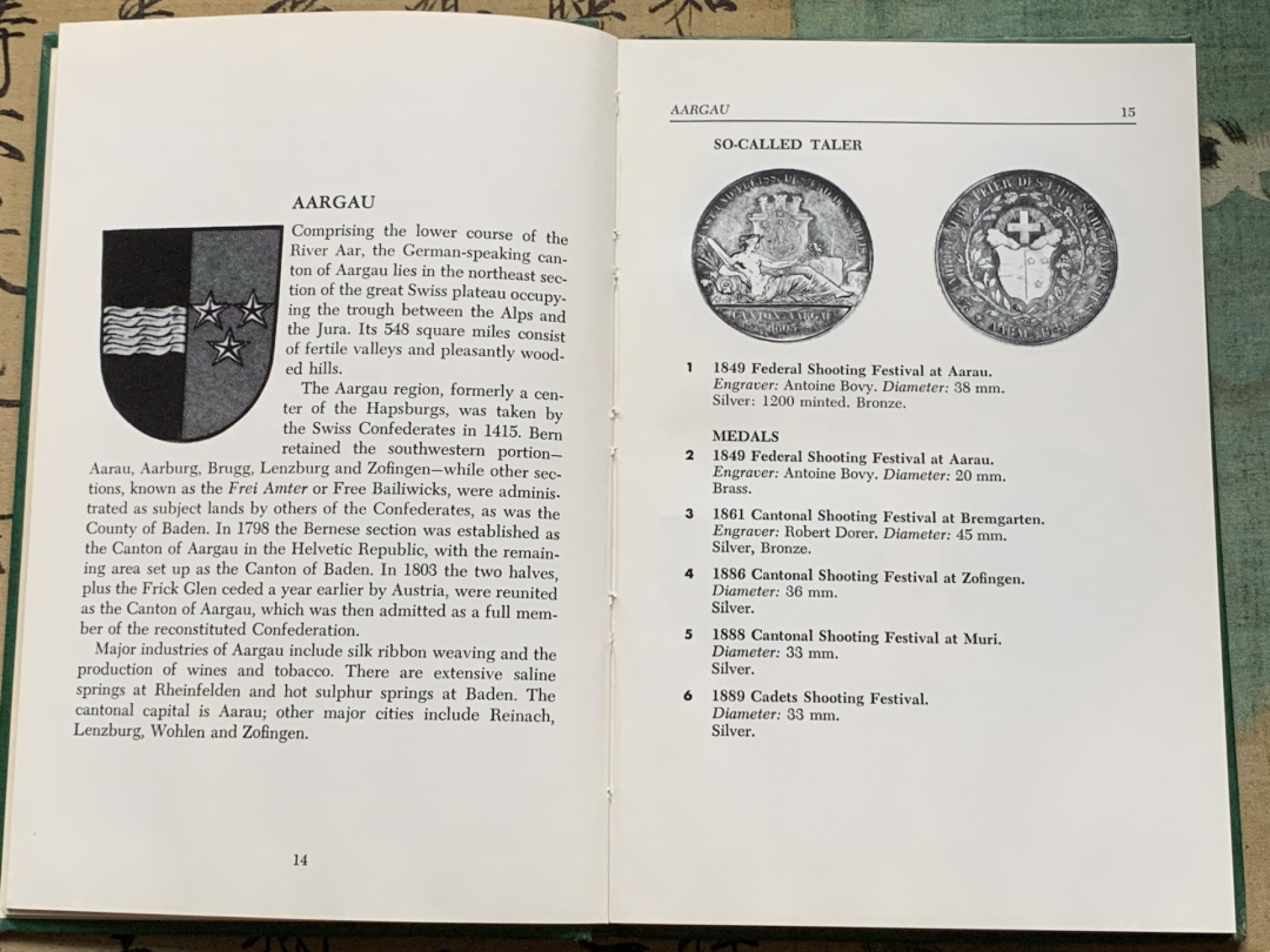 《竞宝斋》第112场-周日，周一 ，2场连拍（全场包邮） 绿本本 瑞士射击节泰勒和纪念章图录 绝版老书，保存的不错