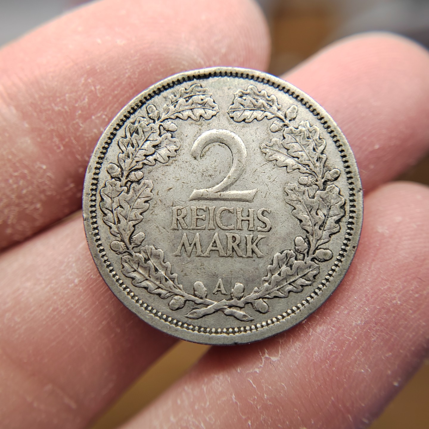 王之爱好～外国钱币 1925年，2马克，德国魏玛银币