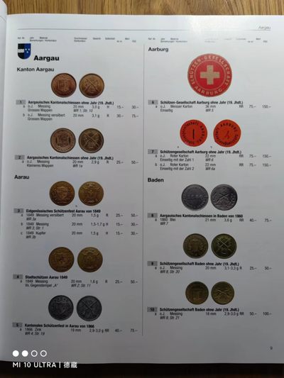 【德藏】世界币章目录书籍专场拍卖 瑞士射击节代用币章目录
