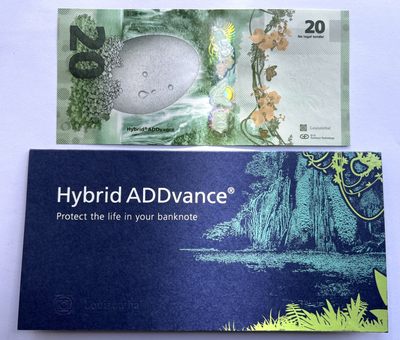 2022第38场：精品测试钞、纪念券、外国纸币综合场 - 捷德G&D 蛋蛋钞20（蜥蜴） Hybrid ADDvance®复合基材测试钞册装UNC