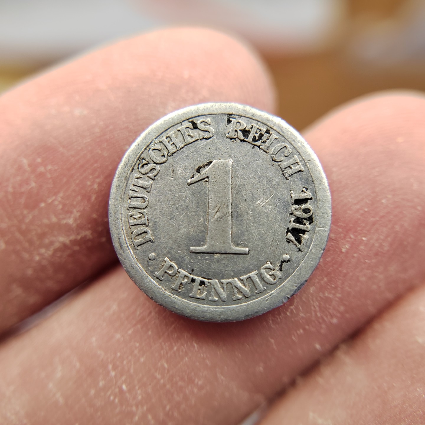 王之爱好～外国钱币 1917年，1芬尼，德国铝币
