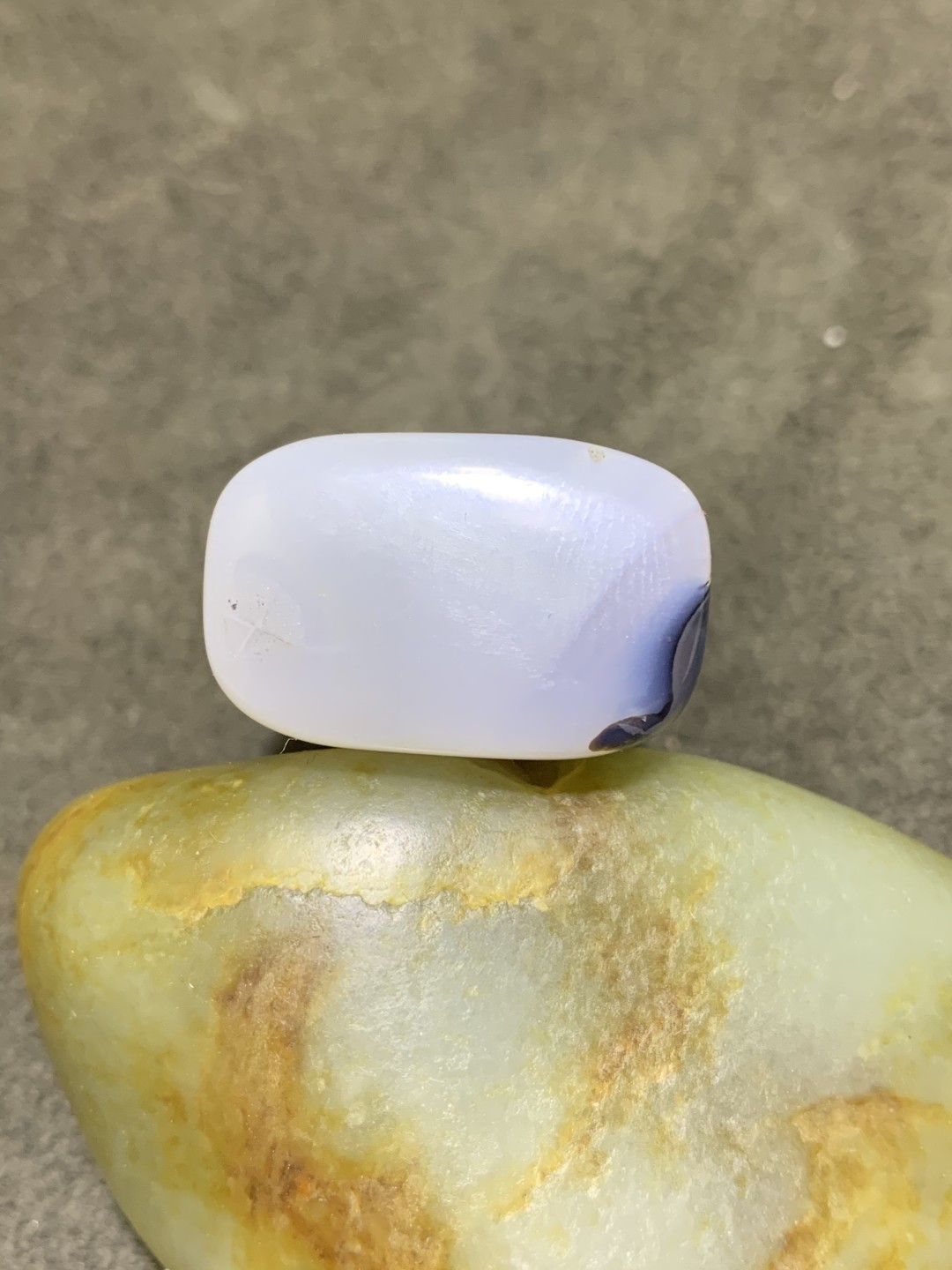 天然精美冰种千层纹海洋玉髓章料一方