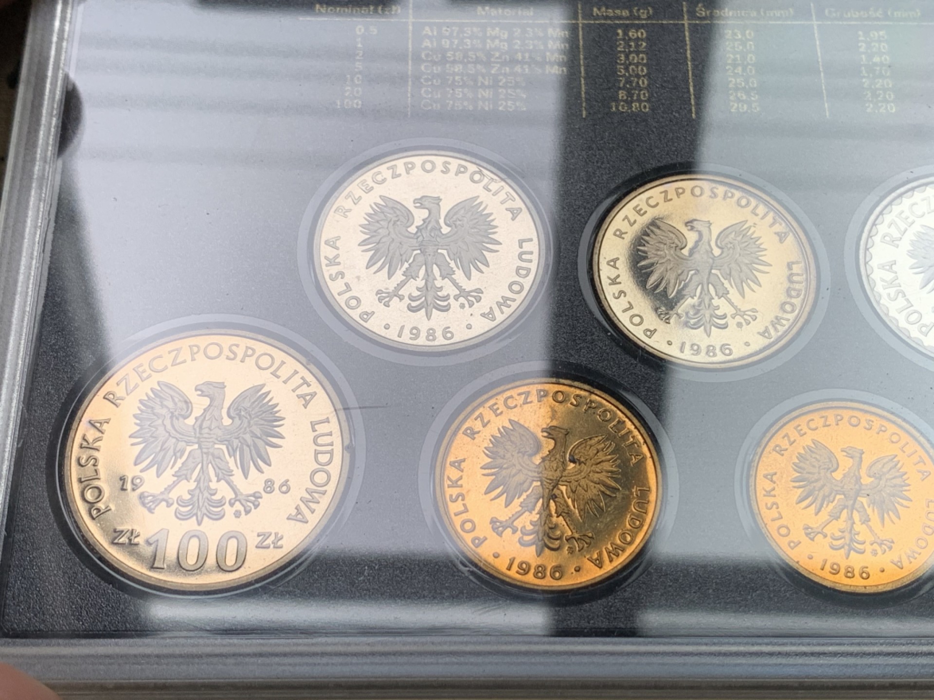 《竞宝斋》第112场-周日，周一 ，2场连拍（全场包邮） 波兰1986年清年份官方原封精制套币全套BU清年份，东欧精制币稀见！克劳斯编号KM#PS5