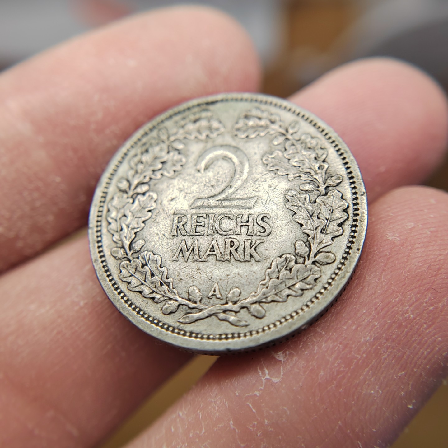 王之爱好～外国钱币 1925年，2马克，德国魏玛银币