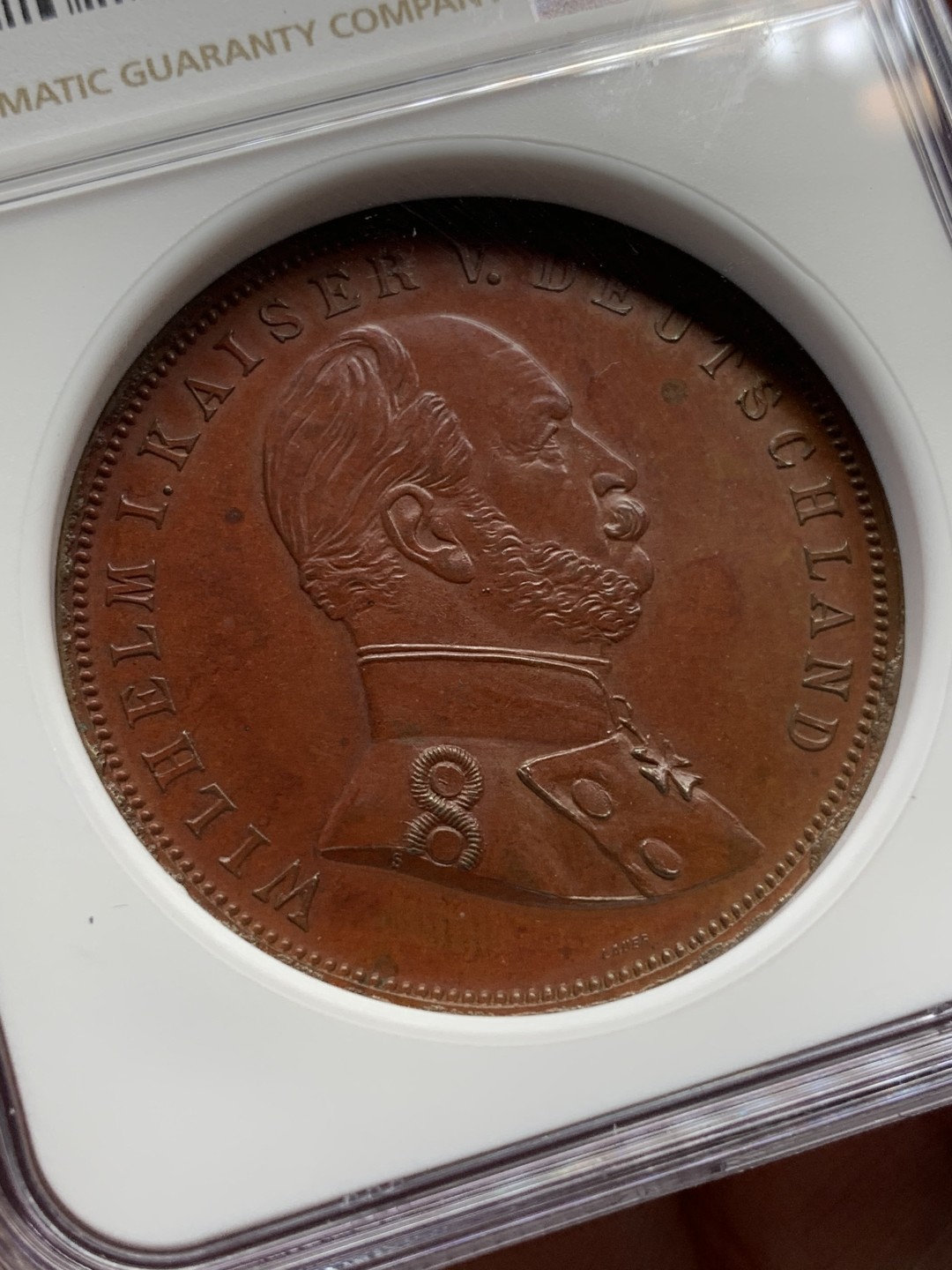 《竞宝斋》第112场-周日，周一 ，2场连拍（全场包邮） NGC MS62BN 德国1884玛丽恩堡落成纪念城市景观铜章 加厚盒子