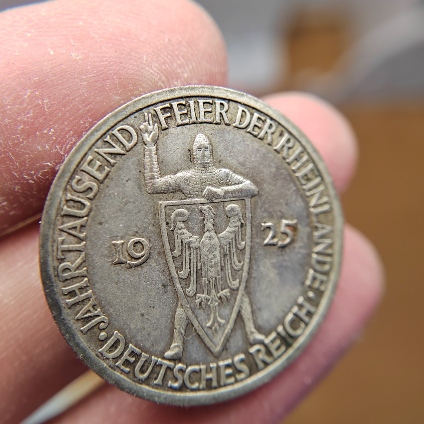 王之爱好～外国钱币 1925年，3马克，德国魏玛银币