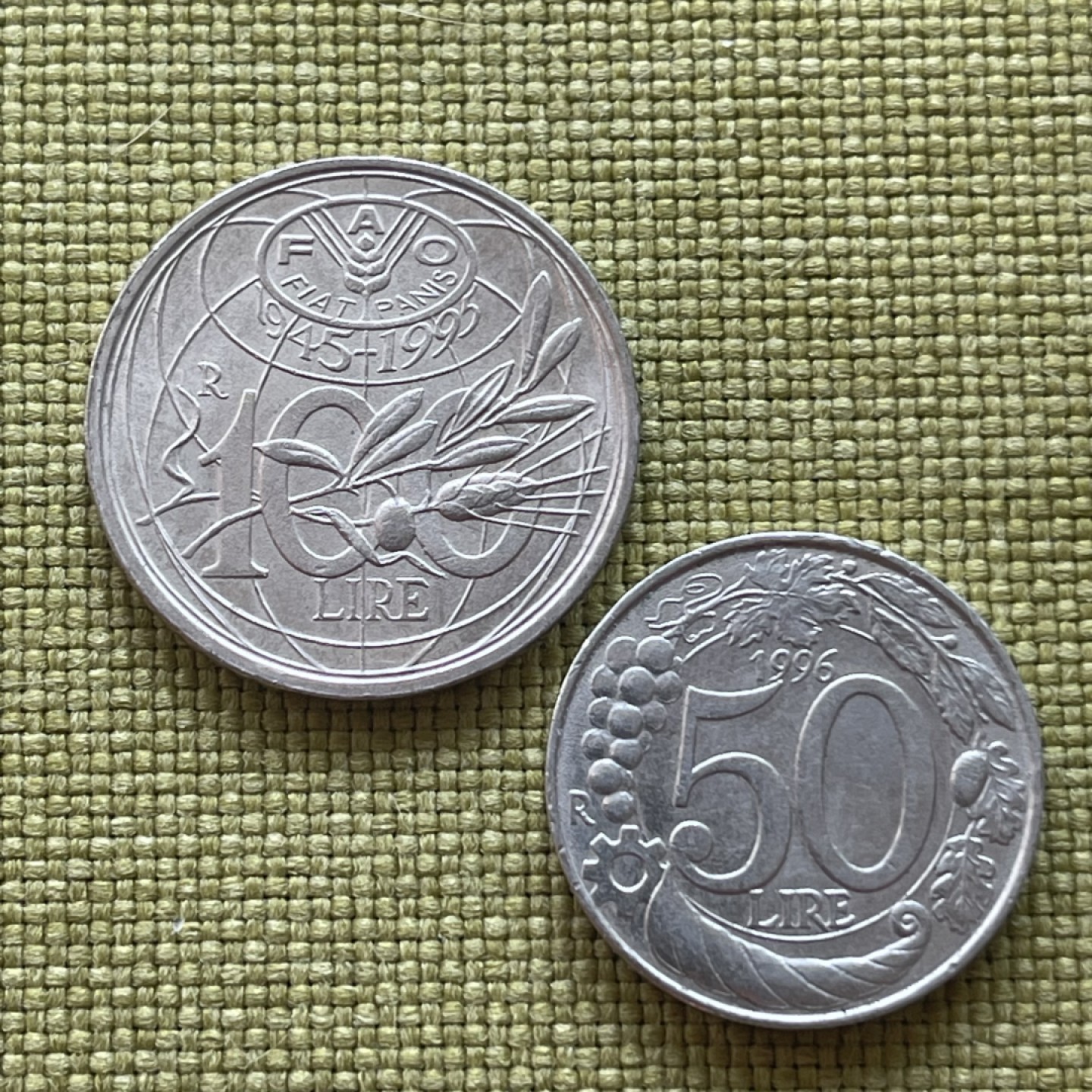 外国硬币0元起拍（21） 意大利50+100里拉