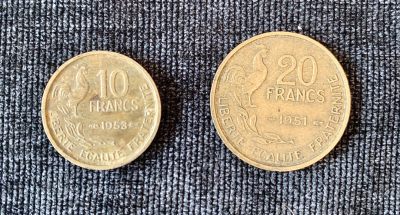 ⚜️圣域骑士收藏团之 混沌专场【总第9场】 - 1950年代 法国🇫🇷 10和20法郎铜币
