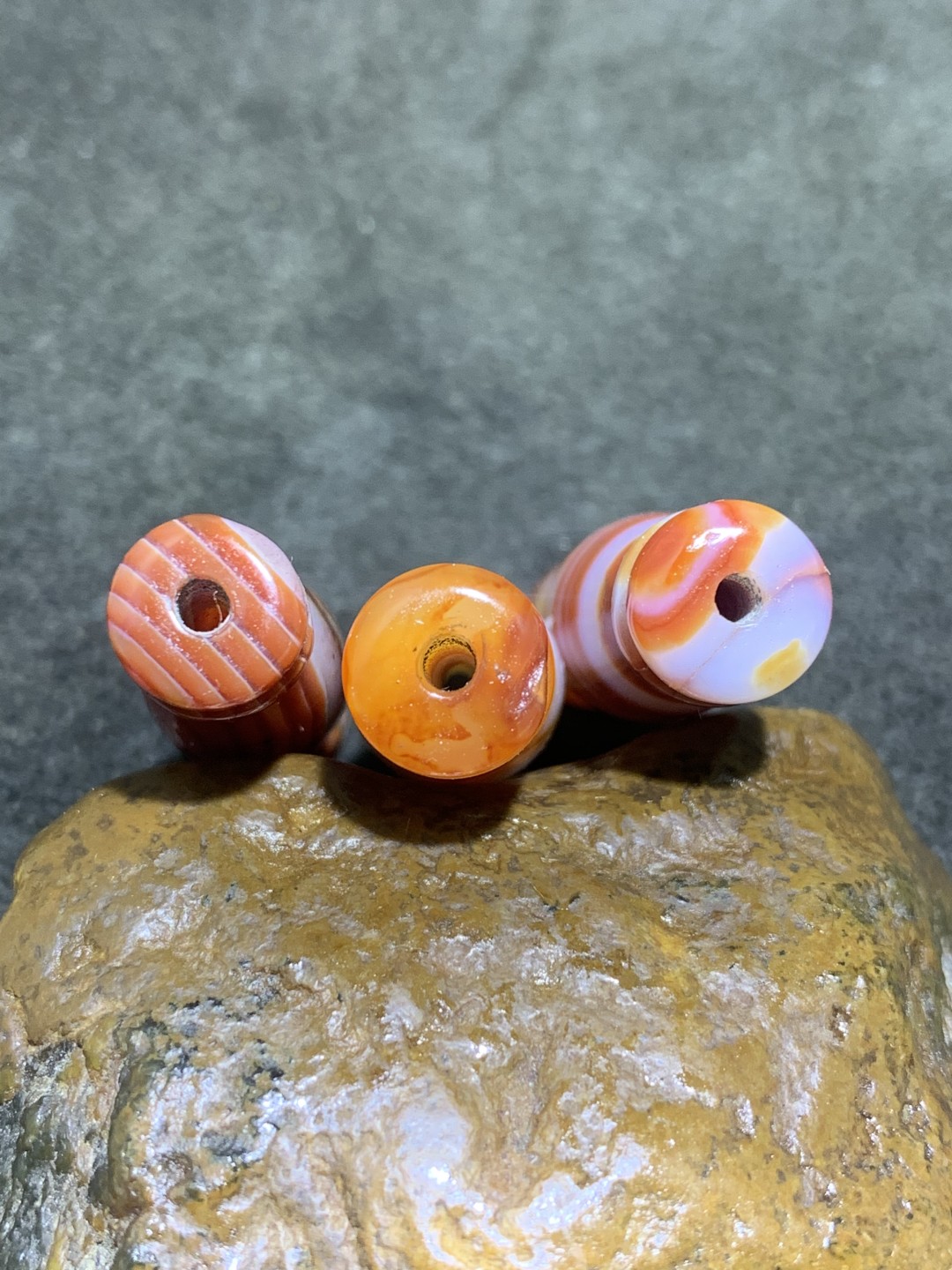 高玉化缠丝玛瑙灯笼珠通货一组