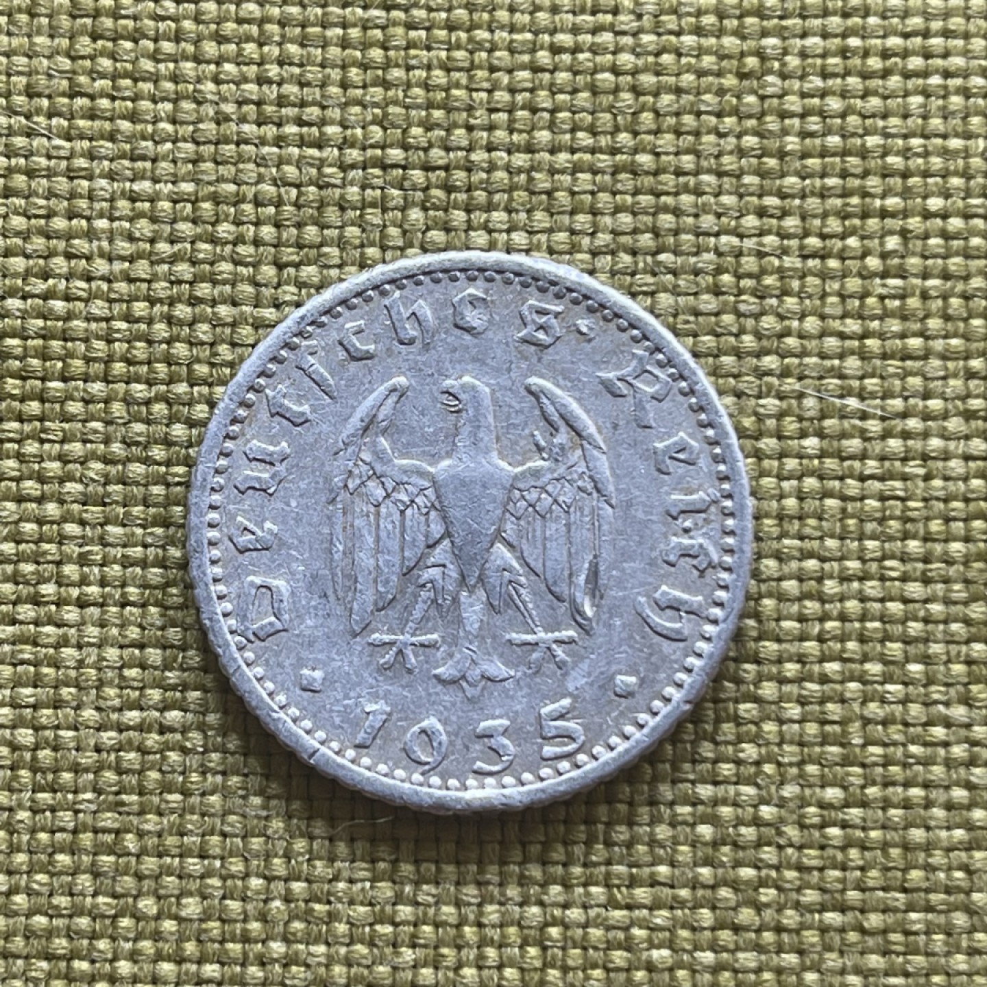外国硬币0元起拍（21） 德国1935年 50芬尼铝币