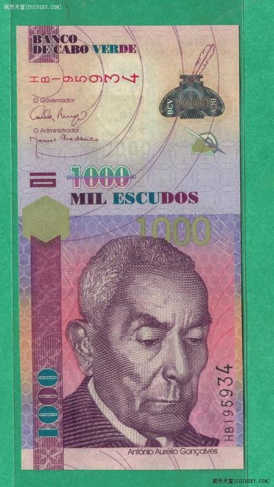佛得角2007年1000埃斯库多 非洲纸币 克劳斯P-70 UNC - 佛得角2007年1000埃斯库多 非洲纸币 克劳斯P-70 UNC