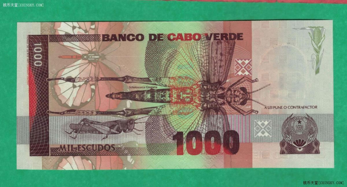 佛得角1989年1000埃斯库多 非洲纸币 UNC 
