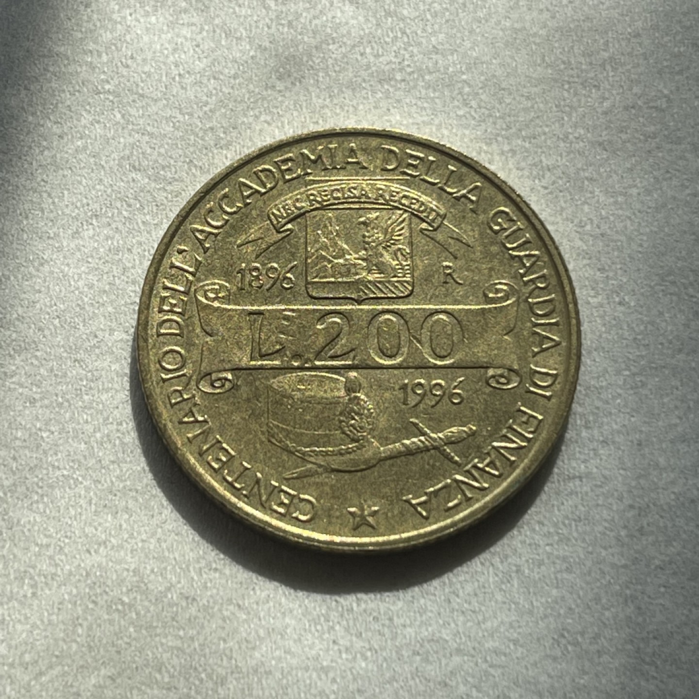 外国硬币0元起拍（21） 海关学院100年 意大利200里拉