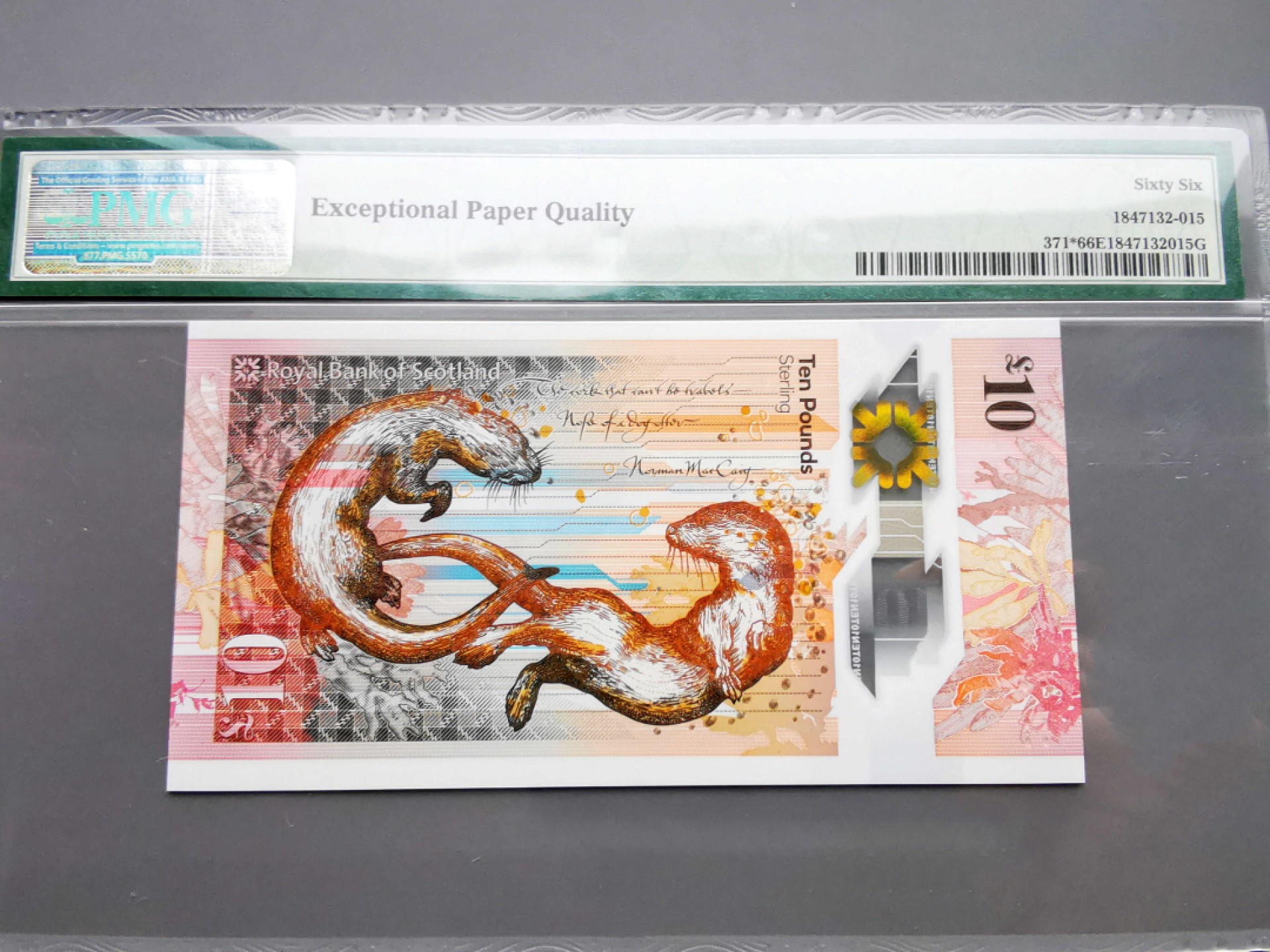 《崇甫堂》-英国纸钞PMG评级专场IV 英国 2017年 ZZ字冠补号  苏格兰皇家银行10镑 PMG-66 Pick:371*