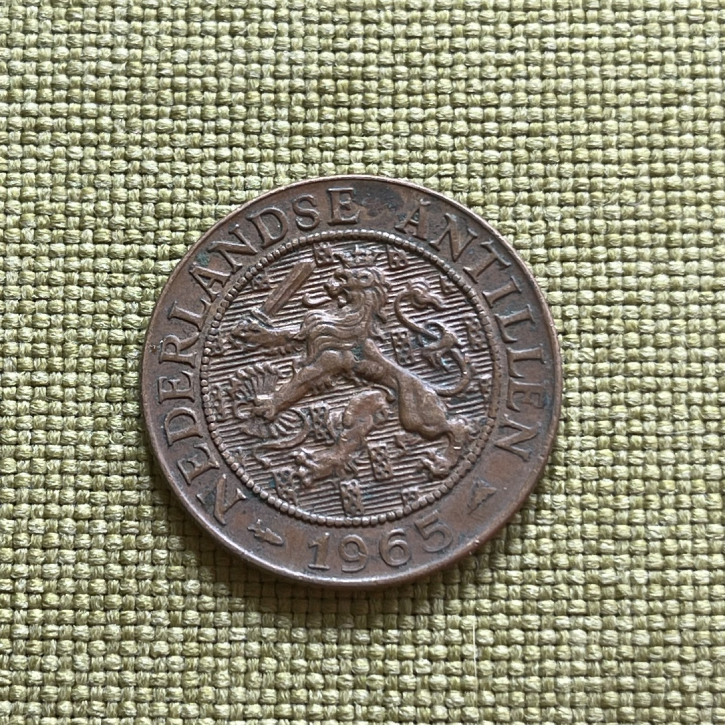 外国硬币0元起拍（21） 1965年荷属安德烈斯2.5分铜币