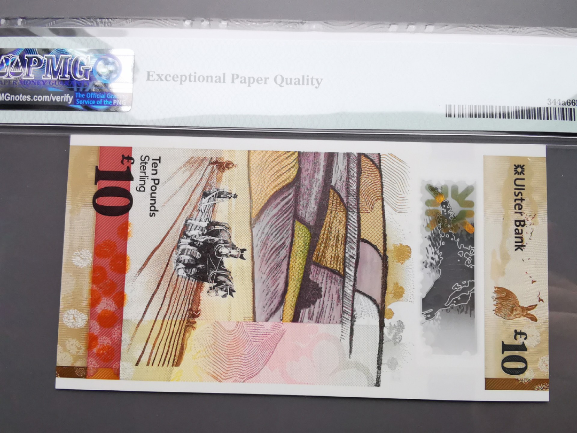 《崇甫堂》-英国纸钞PMG评级专场IV 英国 2018年 AA字冠首发 阿尔斯特银行10镑 PMG-66 Pick:344a