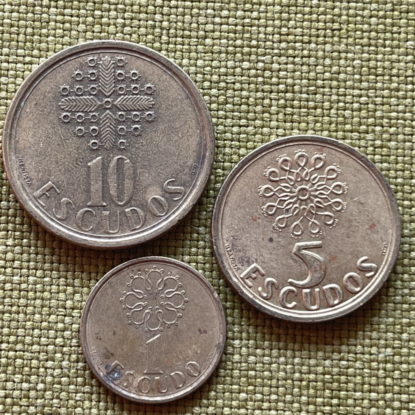外国硬币0元起拍（21） 葡萄牙1+5+10埃斯库多