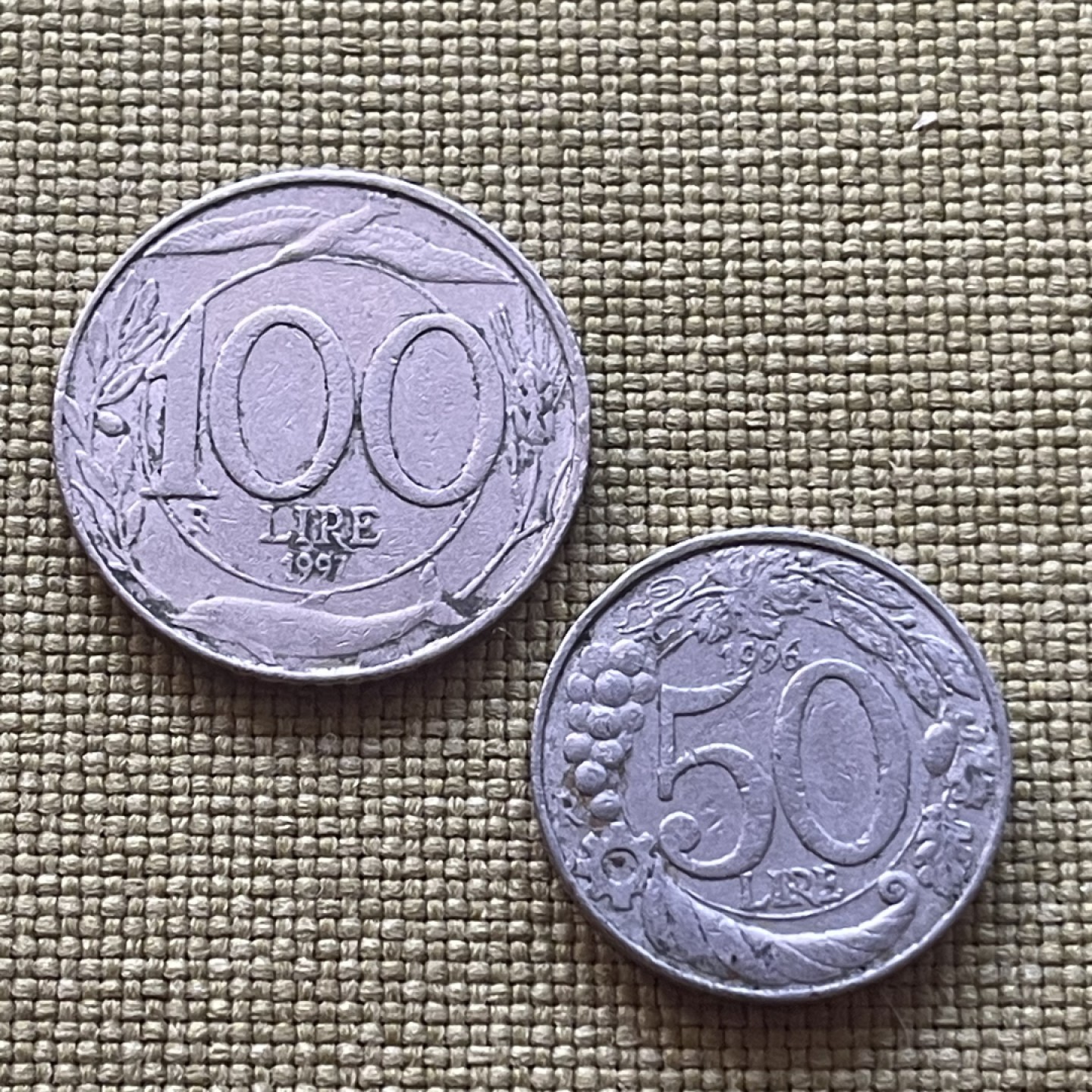 外国硬币0元起拍（22） 意大利50+100里拉