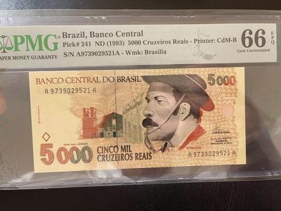《外钞收藏家》第二百一十四期（评级场） - 1993年巴西5000 PMG66