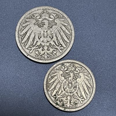 外国硬币0元起拍（23） - 德意志帝国5+10芬尼