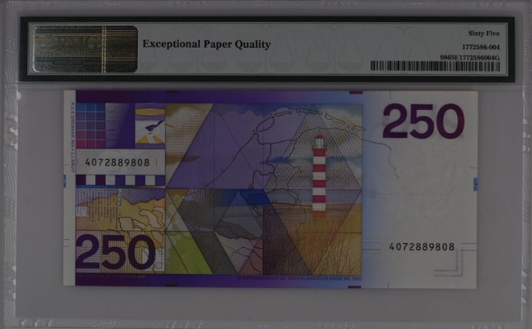 收藏联盟Quantum Auction 第205期拍卖 荷兰1985年250盾 PMG65 灯塔