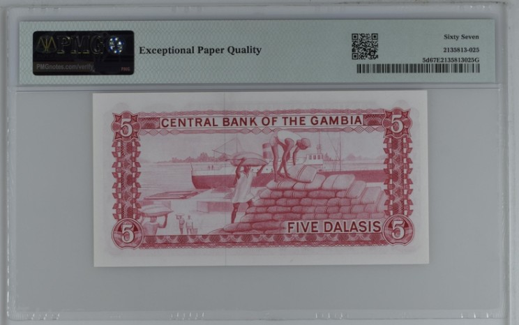 收藏联盟Quantum Auction 第205期拍卖 冈比亚1972-76年5达勒斯 PMG67 d版稀少冠军分