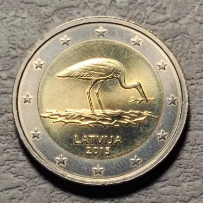 0起1加-纯粹捡漏拍-133场散币场双十一免佣包邮场 - 拉脱维亚2015年2欧元拉脱维亚鸟类学会第30届年鉴双色纪念币