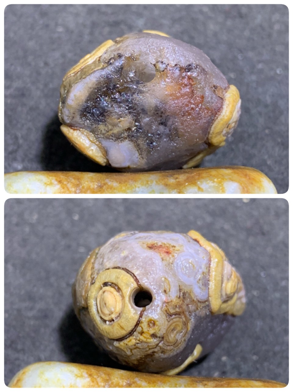 精美高玉化外蒙金边眼石原石一颗