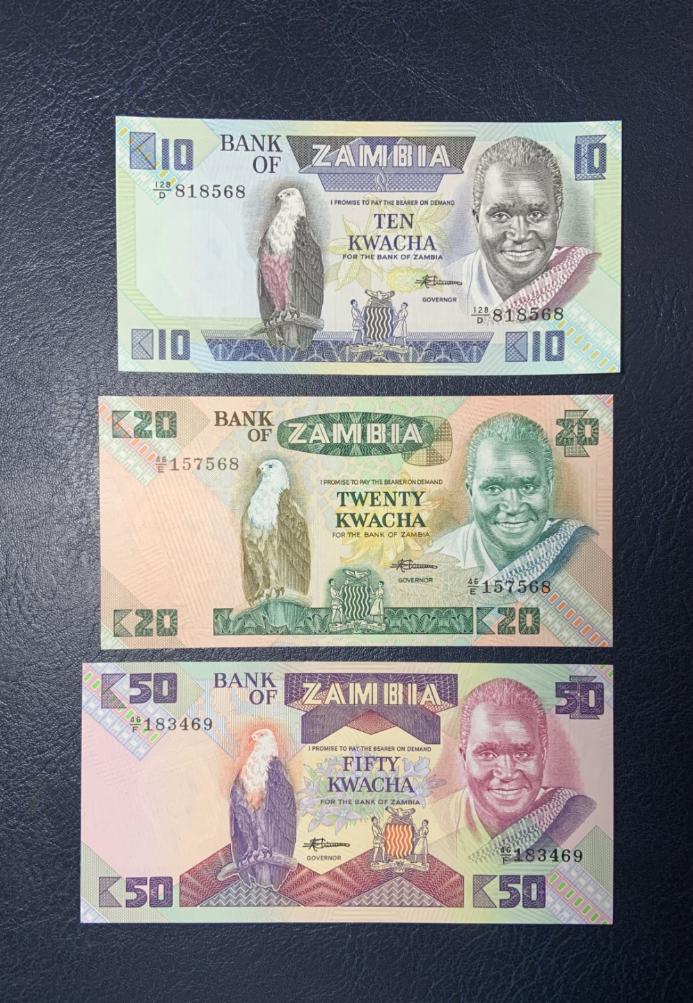 收藏联盟Quantum Auction 第205期拍卖 赞比亚1980-88年1-50克瓦查 品相全新UNC 双面雕刻