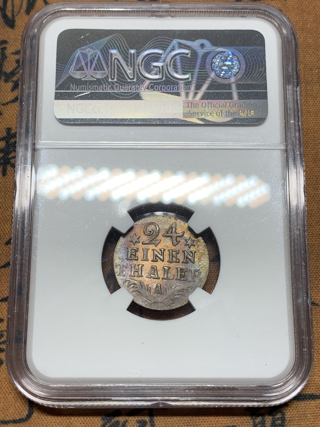 《竞宝斋》第113场-周日，周一 ，2场连拍（全场包邮） NGC MS-63 德国普鲁士 1782年 1/24泰勒，银币，早期好品银币