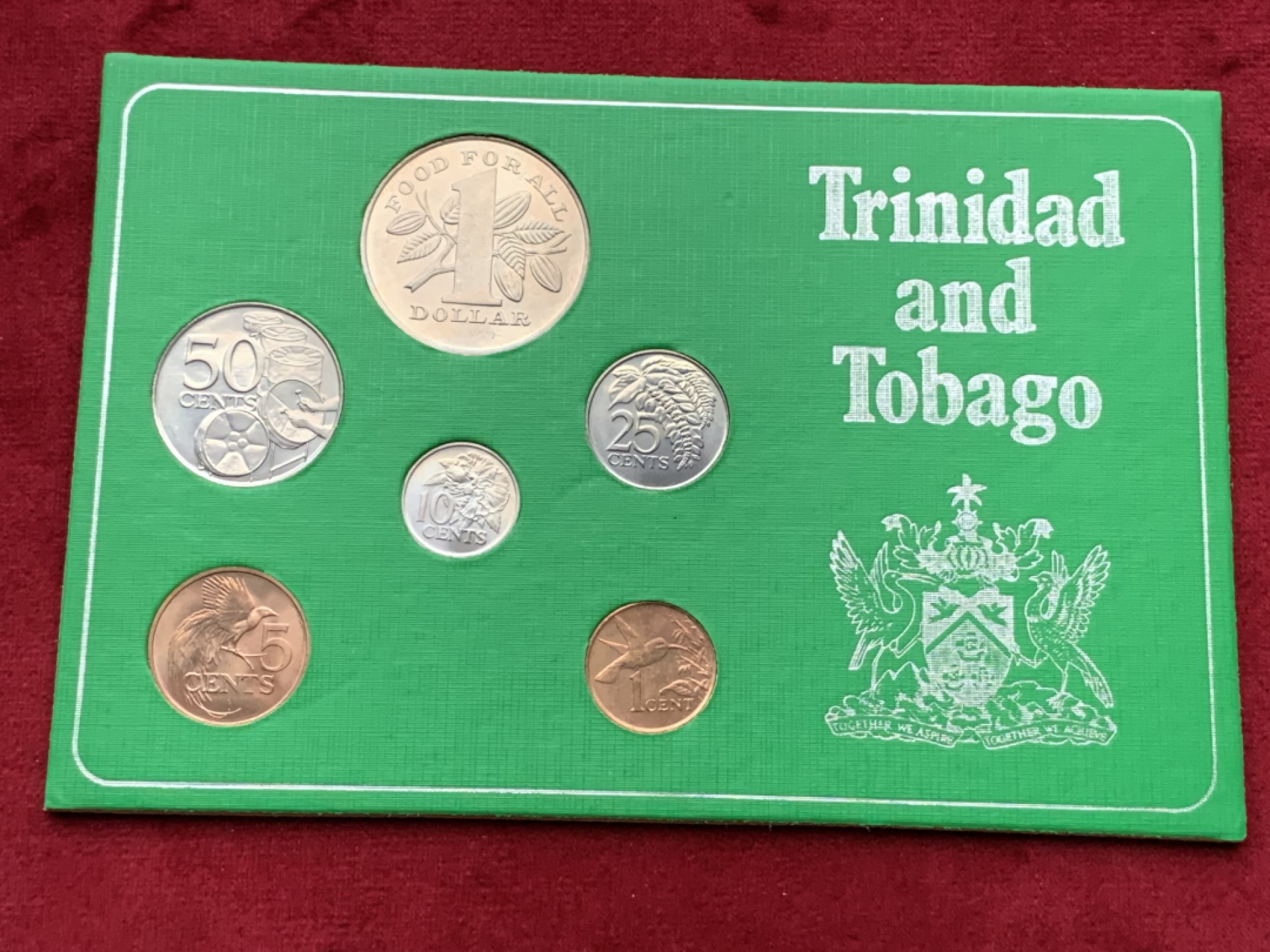 《竞宝斋》第113场-周日，周一 ，2场连拍（全场包邮） 特立尼达盒多巴哥 1979年6枚塑封套币 