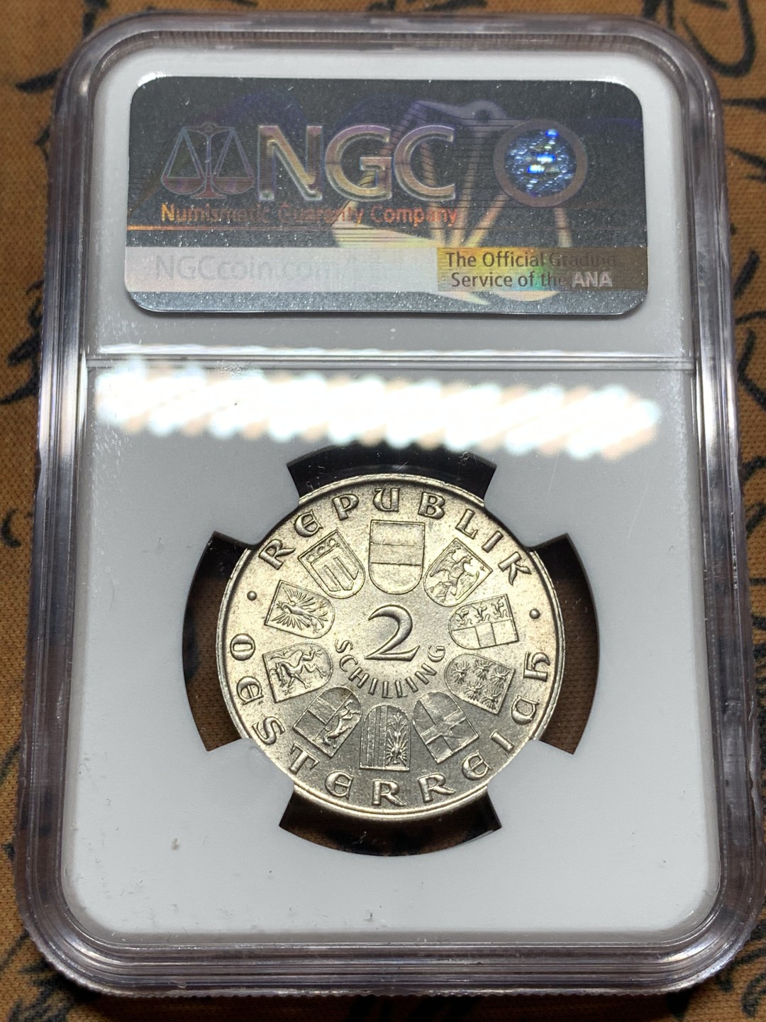 《竞宝斋》第113场-周日，周一 ，2场连拍（全场包邮） NGC-MS63 奥地利1933年 伊格纳兹·塞佩尔 2先令银币 顶级好品 少见头像