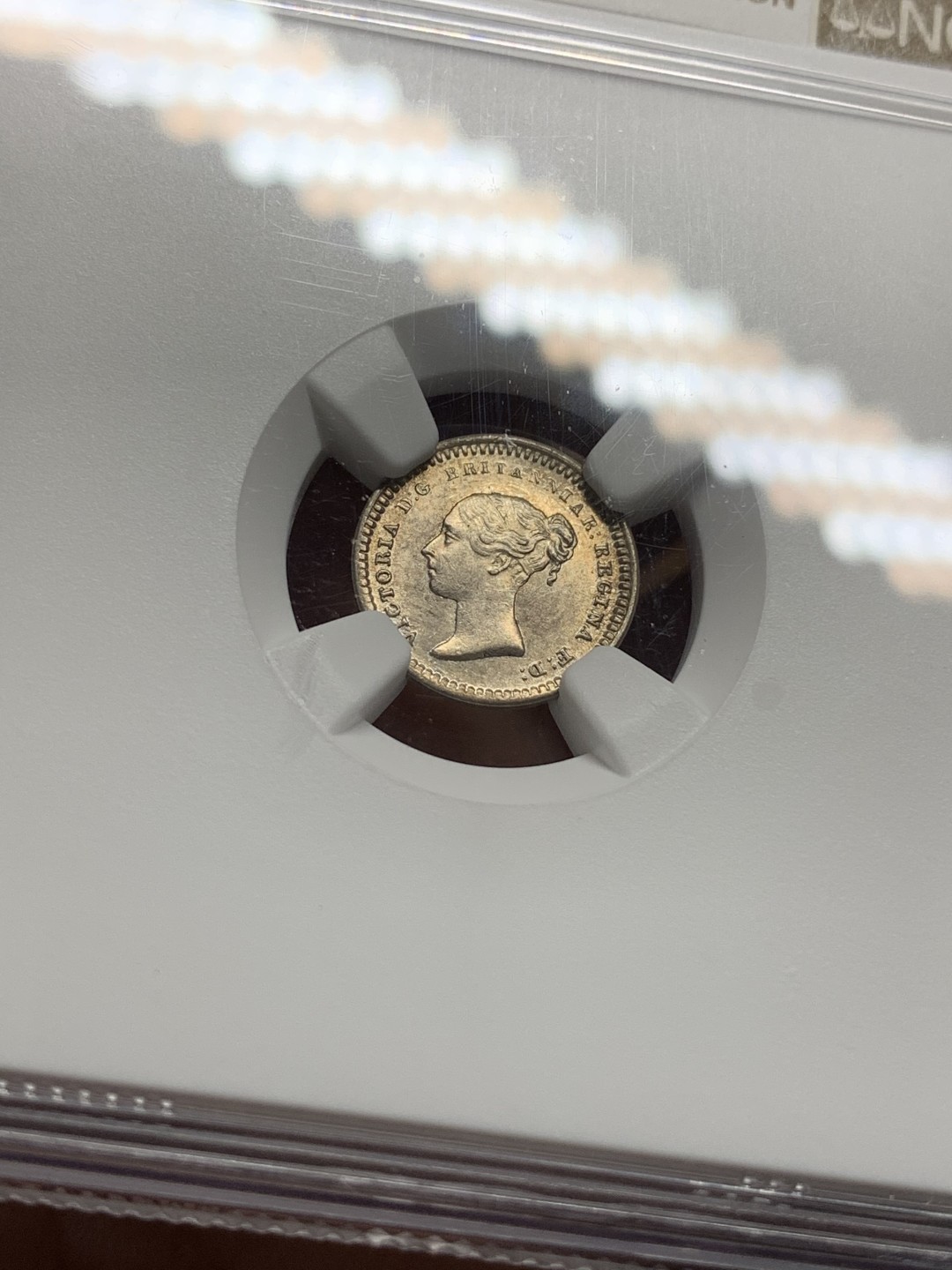 《竞宝斋》第113场-周日，周一 ，2场连拍（全场包邮） NGC MS-63 英国维多利亚 1843年 1.5便士，银币，高分好品相