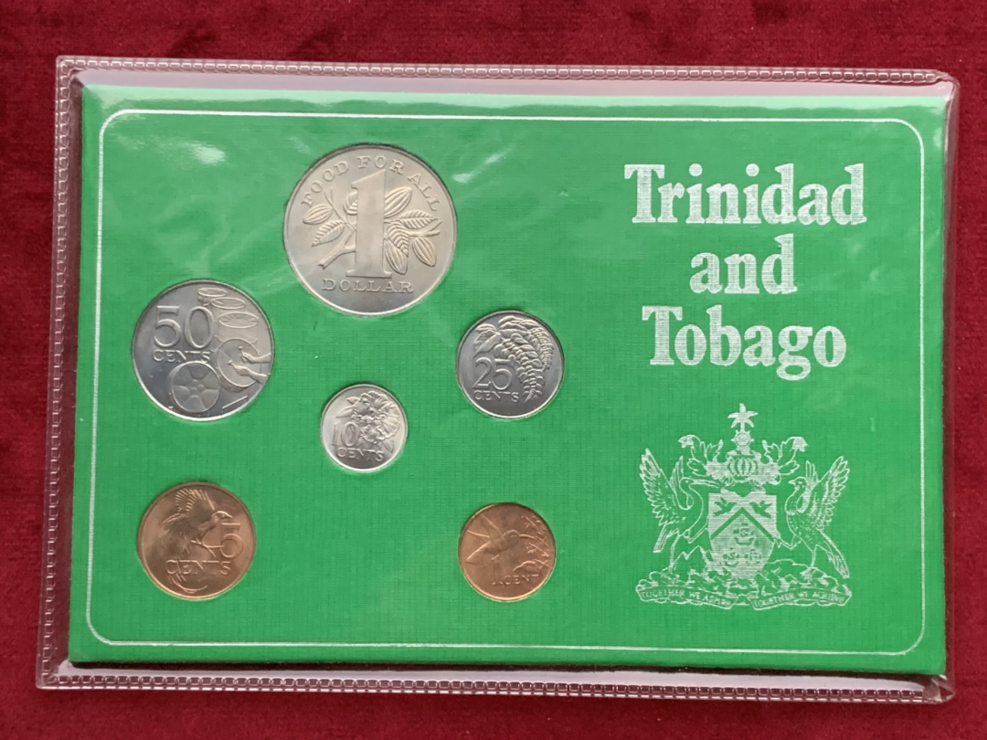 《竞宝斋》第113场-周日，周一 ，2场连拍（全场包邮） 特立尼达盒多巴哥 1979年6枚塑封套币 