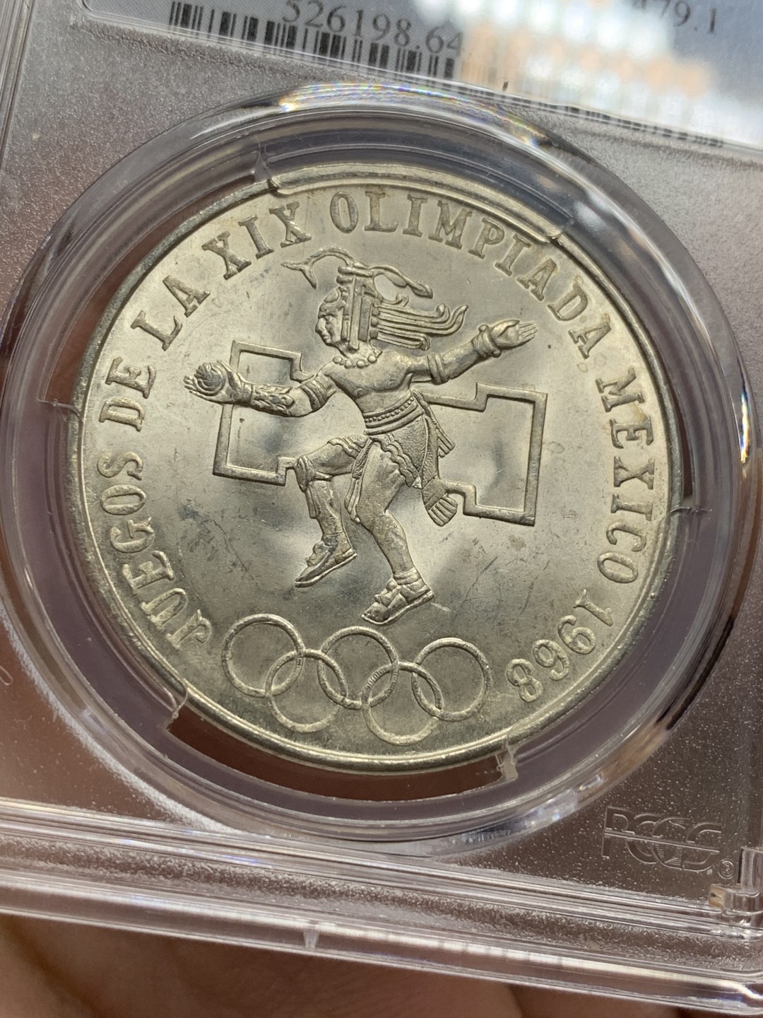 《竞宝斋》第113场-周日，周一 ，2场连拍（全场包邮） PCGS MS64 墨西哥1968年奥运会纪念25比索大银币