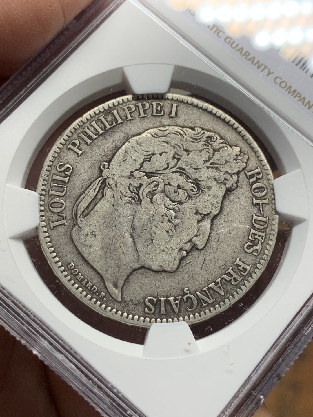 《竞宝斋》第113场-周日，周一 ，2场连拍（全场包邮） NGC-VF35 法国1837-W年 菲利普一世 5法郎大银币 原味老包浆