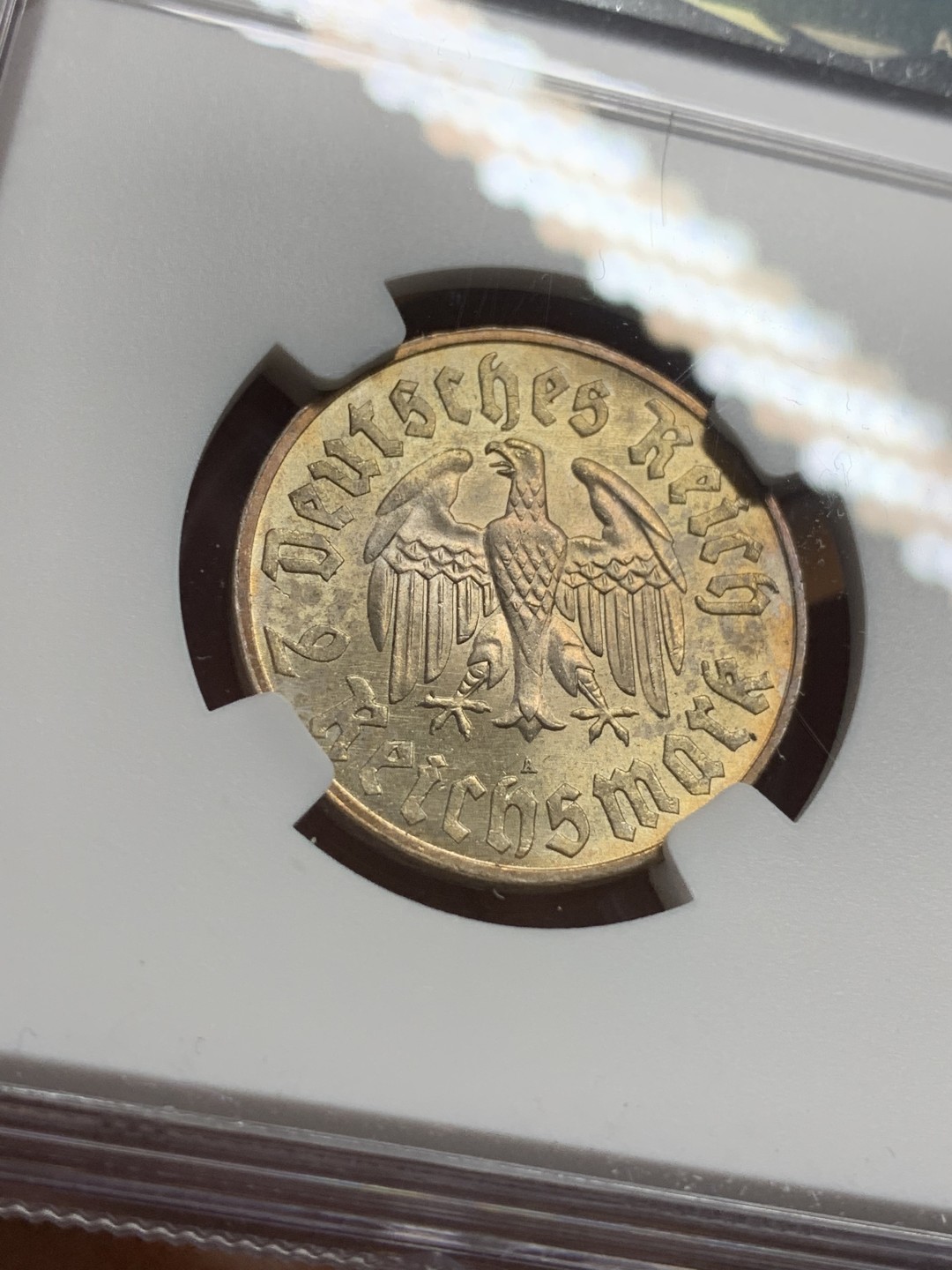 《竞宝斋》第113场-周日，周一 ，2场连拍（全场包邮） NGC-MS63 德国1933年 马丁路德 2马克银币 原光好品 稀少品种